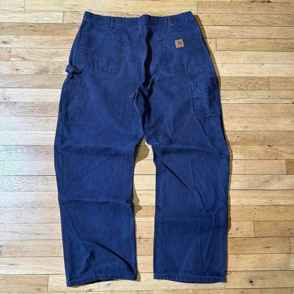 Vintage 2000s Carhartt Navy Carpenter Work‎ Pants 38x32